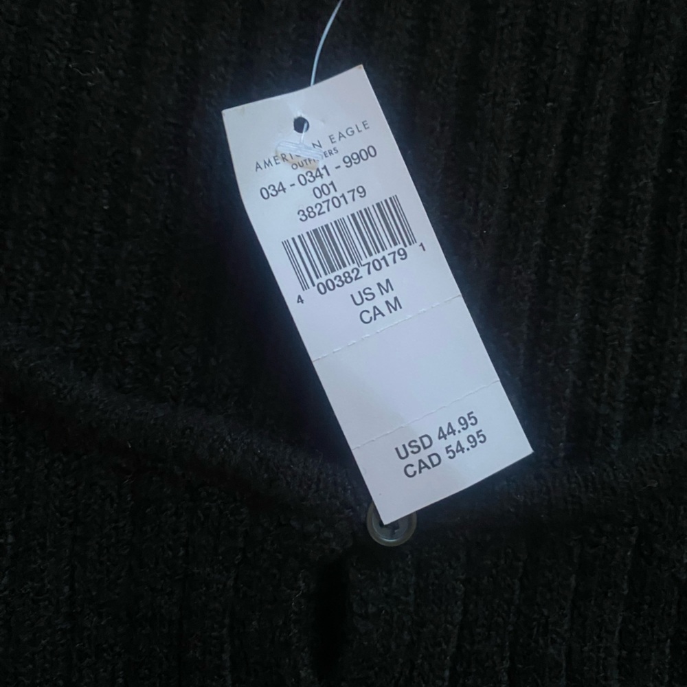 American eagle Black Ribbed Button-Up Sweater - Picture 3 of 6